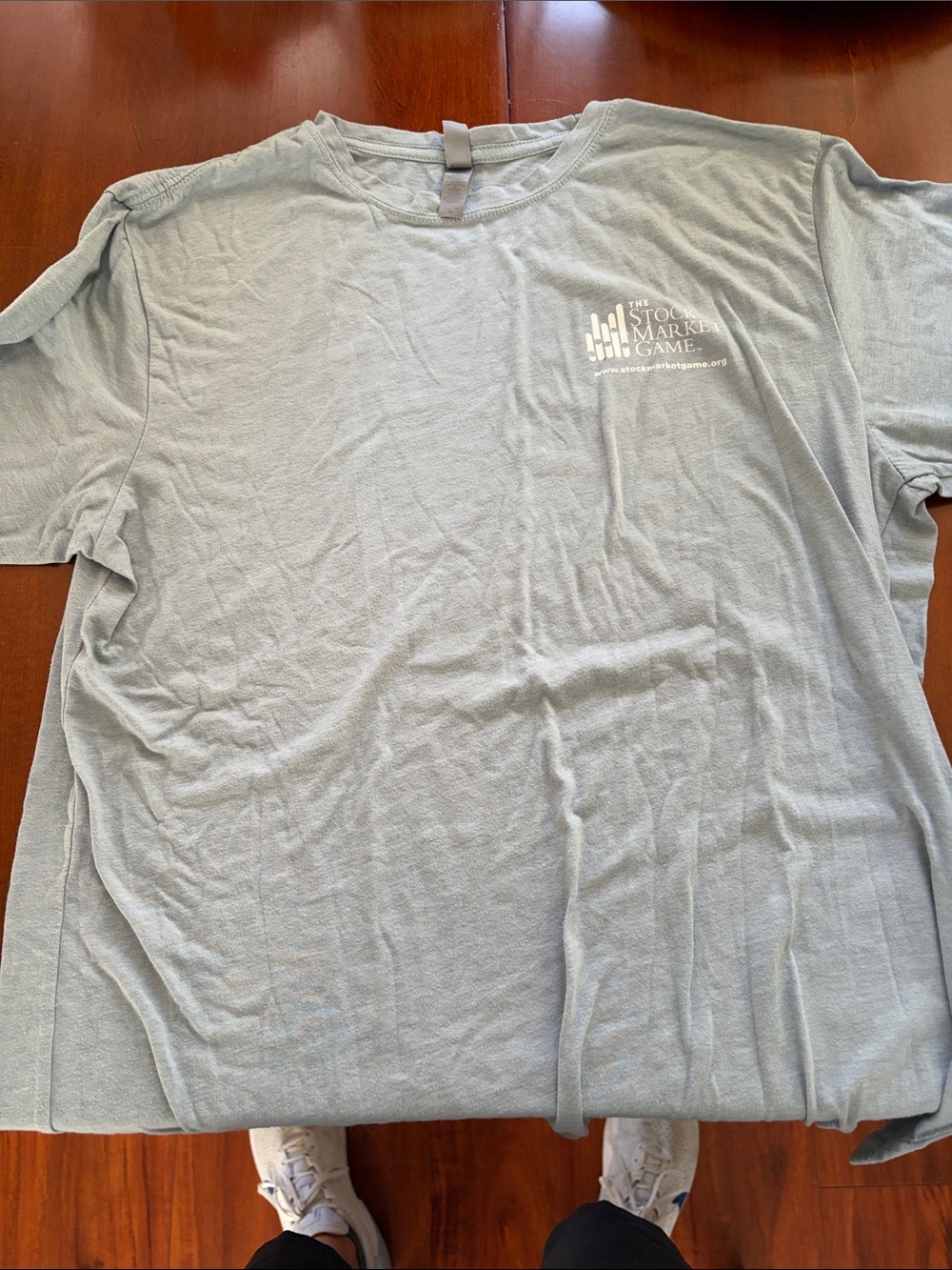 Next Level Apparel Light Gray Crewneck Tee with Subtle Chest Logo